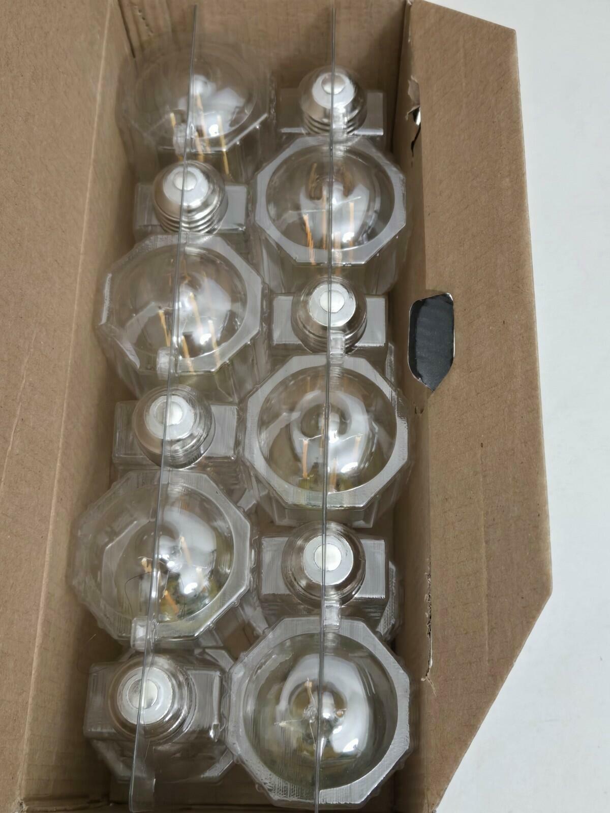 TJOY 8W LED Vintage Edison Light Bulbs Dimmable E26 ST58 ST19 12-Pk
