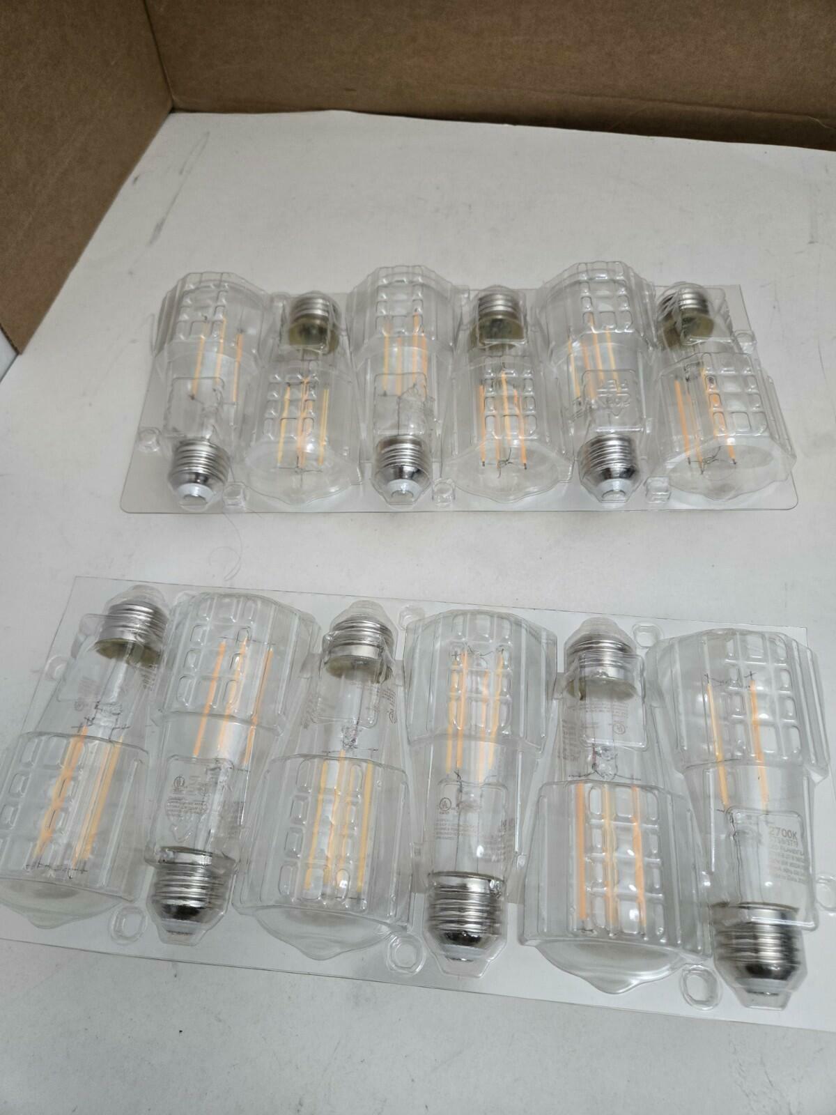 TJOY 8W LED Vintage Edison Light Bulbs Dimmable E26 ST58 ST19 12-Pk