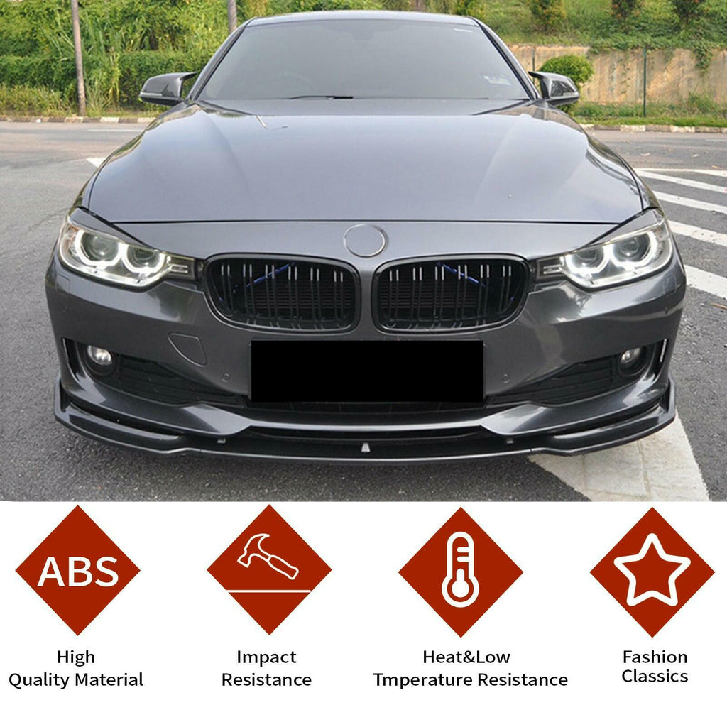 Gloss Black Front Lip Spoiler for BMW 3 Series F30 F31 Sedan 2013-2018