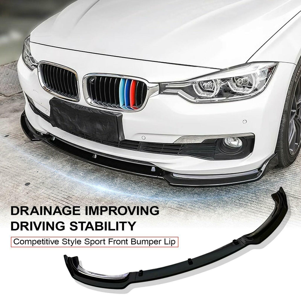 Gloss Black Front Lip Spoiler for BMW 3 Series F30 F31 Sedan 2013-2018
