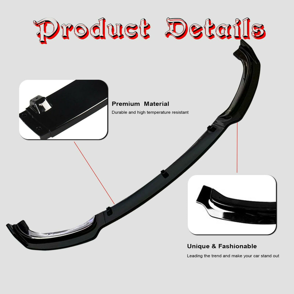 Gloss Black Front Lip Spoiler for BMW 3 Series F30 F31 Sedan 2013-2018