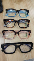 4 Pack Progressive Multifocal Reading Glasses Square Chunky Frame Blue Light