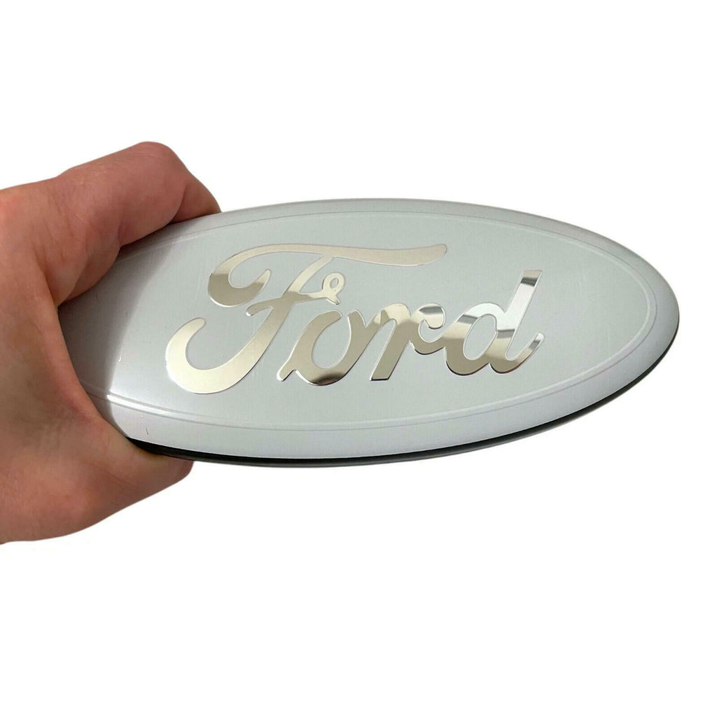 7inch Ford Emblem Front Grille Tailgate Badge White Logo Escape Excursion Taurus