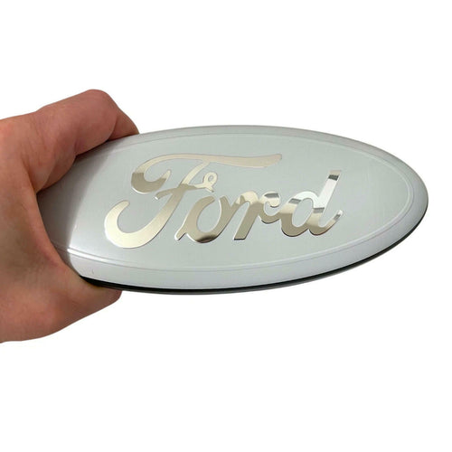 7inch Ford Emblem Front Grille Tailgate Badge White Logo Escape Excursion Taurus