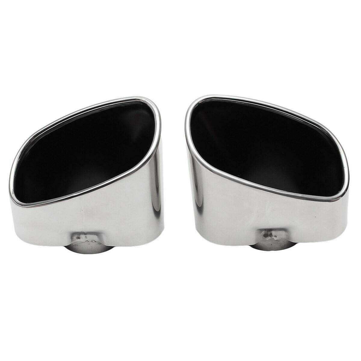 2PCS Chrome Exhaust Dual Tail Pipe Muffler Tip Stainless Steel For BMW X5 E70