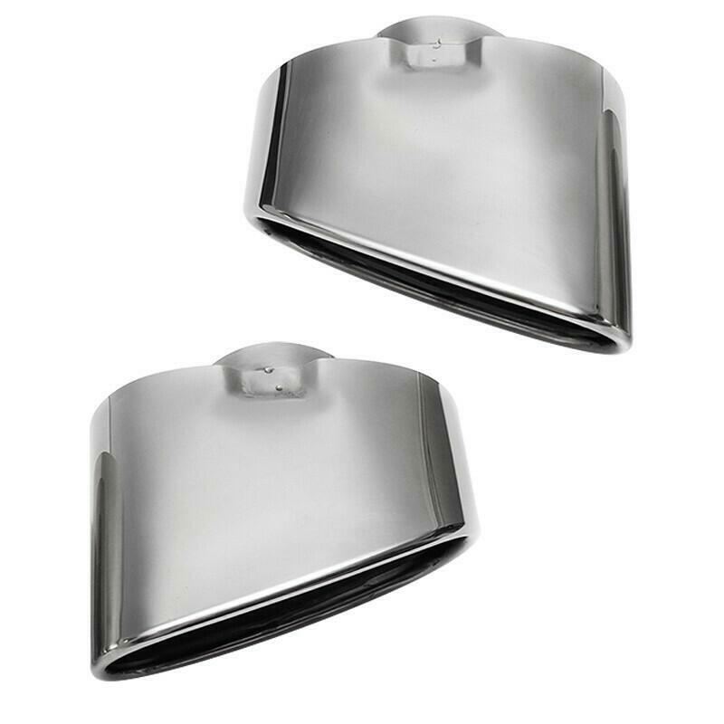 2PCS Chrome Exhaust Dual Tail Pipe Muffler Tip Stainless Steel For BMW X5 E70