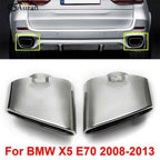 2PCS Chrome Exhaust Dual Tail Pipe Muffler Tip Stainless Steel For BMW X5 E70