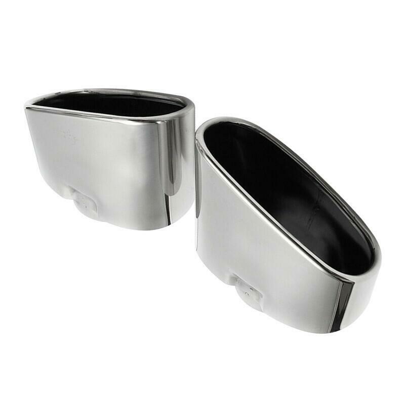 2PCS Chrome Exhaust Dual Tail Pipe Muffler Tip Stainless Steel For BMW X5 E70