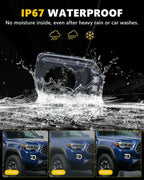 Clear LED DRL Signal Front Bumper Fog Light Bezels For 2016-23 Toyota Tacoma TRD