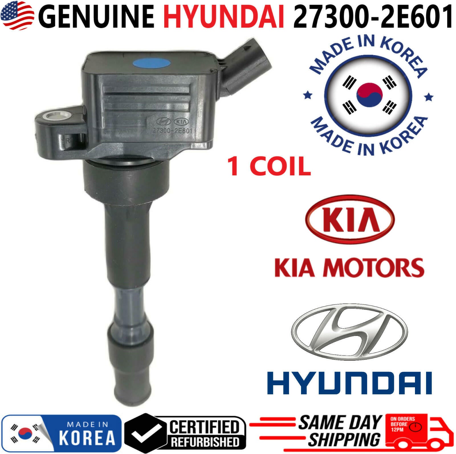 4 Pack GENUINE Hyundai x1 Ignition Coil For 2015-2019 Hyundai & Kia 2.0L,