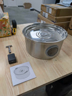 OPEN BOX Luqeeg Stainless Steel Pets Water Fountain, 3.2l/108oz Quiet Drinking