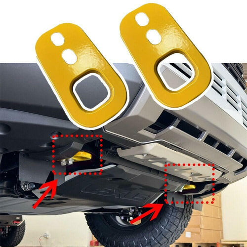 2Pcs Yellow Front Bumper Tow Hook Rescue Fits For Toyota 4runner 2025+