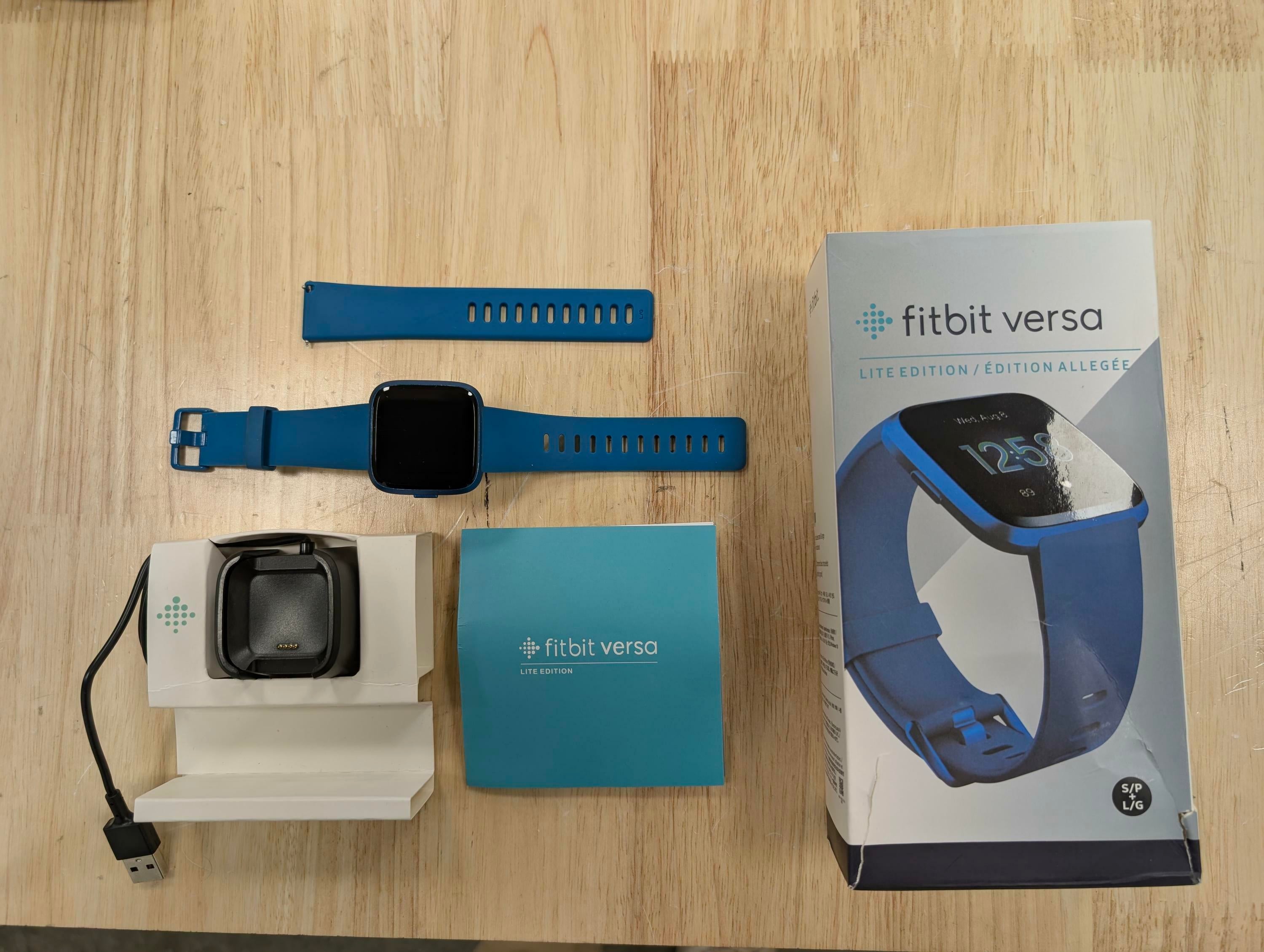 OPEN BOX Fitbit Versa Lite Smart Watch One Size S and L Bands Included