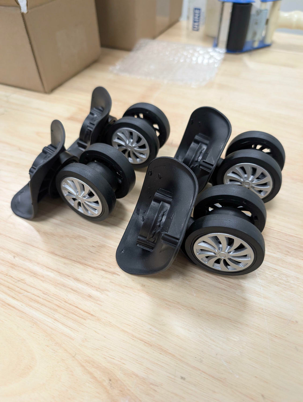 OPEN BOX 4pcs/Set Replacement Luggage Suitcase Wheels Swivel Universal Swivel