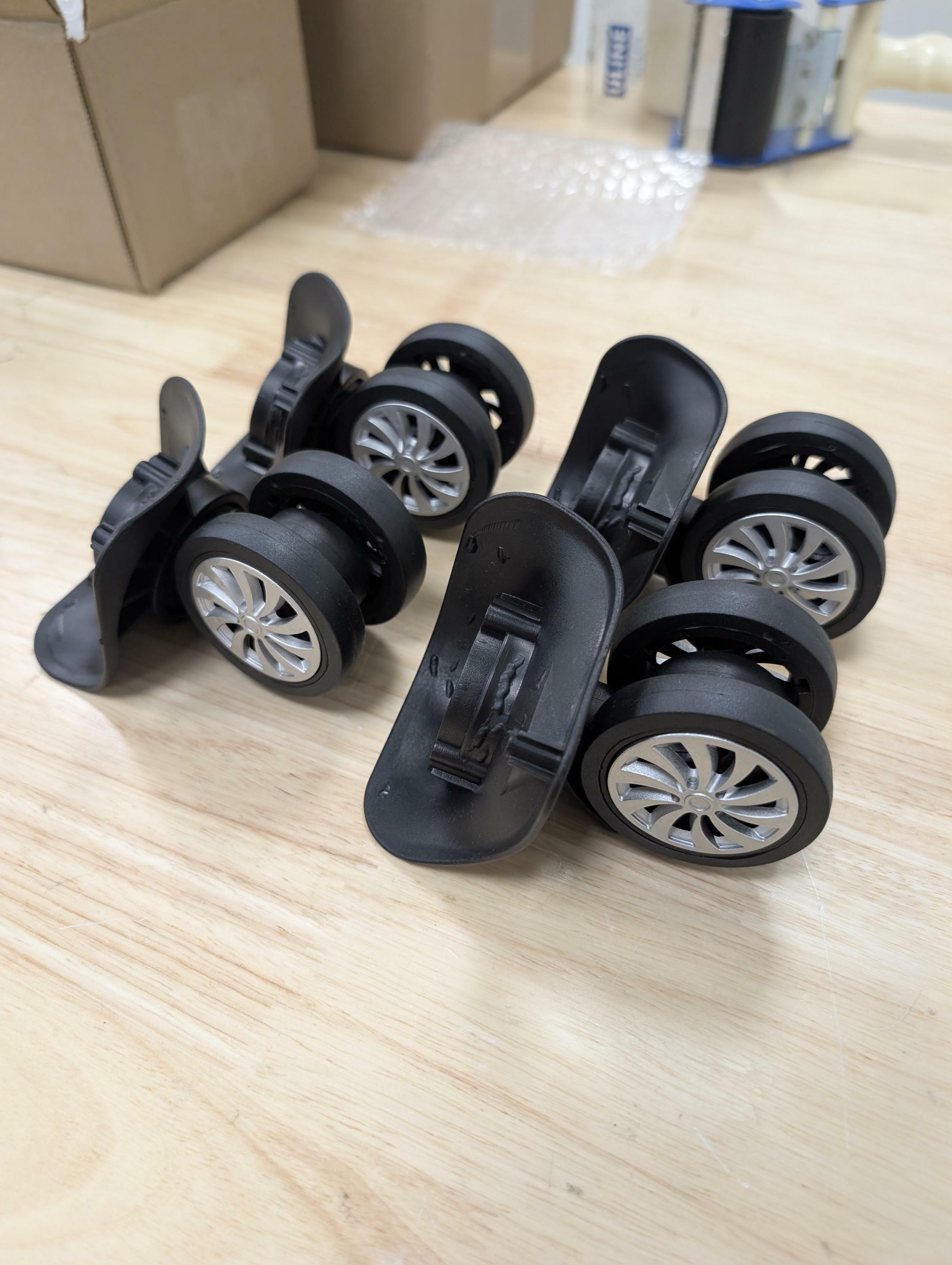 OPEN BOX 4pcs/Set Replacement Luggage Suitcase Wheels Swivel Universal Swivel