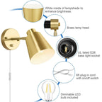 VATONI Dimmable Wall Sconce, Plug in Wall Sconce Adjustable Angle Wall Lights