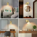 VATONI Dimmable Wall Sconce, Plug in Wall Sconce Adjustable Angle Wall Lights