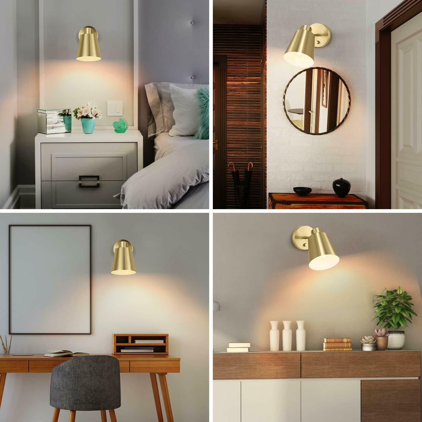 VATONI Dimmable Wall Sconce, Plug in Wall Sconce Adjustable Angle Wall Lights