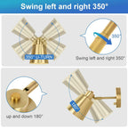 VATONI Dimmable Wall Sconce, Plug in Wall Sconce Adjustable Angle Wall Lights