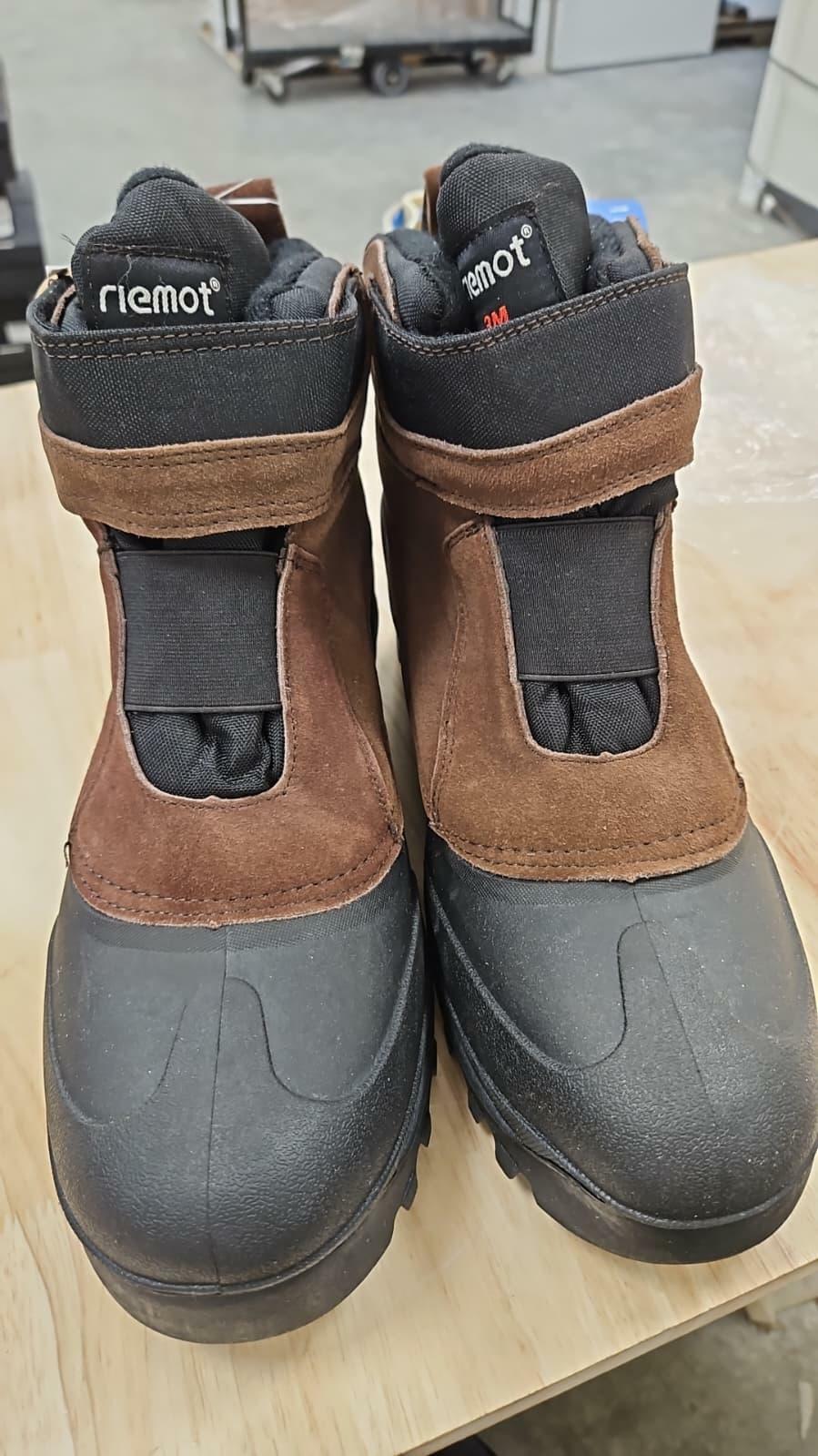 Riemot Waterproof Winter Snow Boots Men Women Anti-Slip Hiking Shoes Brown 47