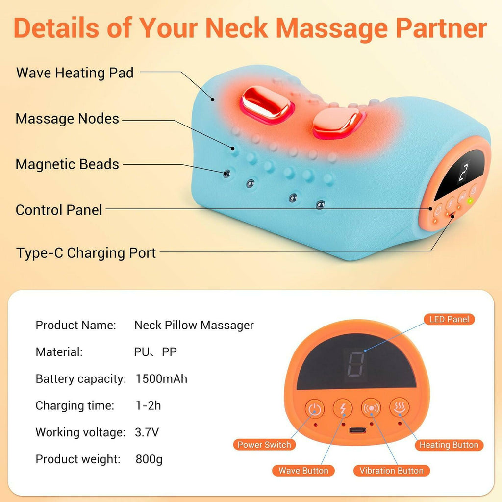 Pvlols Upgraded Neck Massager 2026, Neck and Shoulder Massager with Heat,