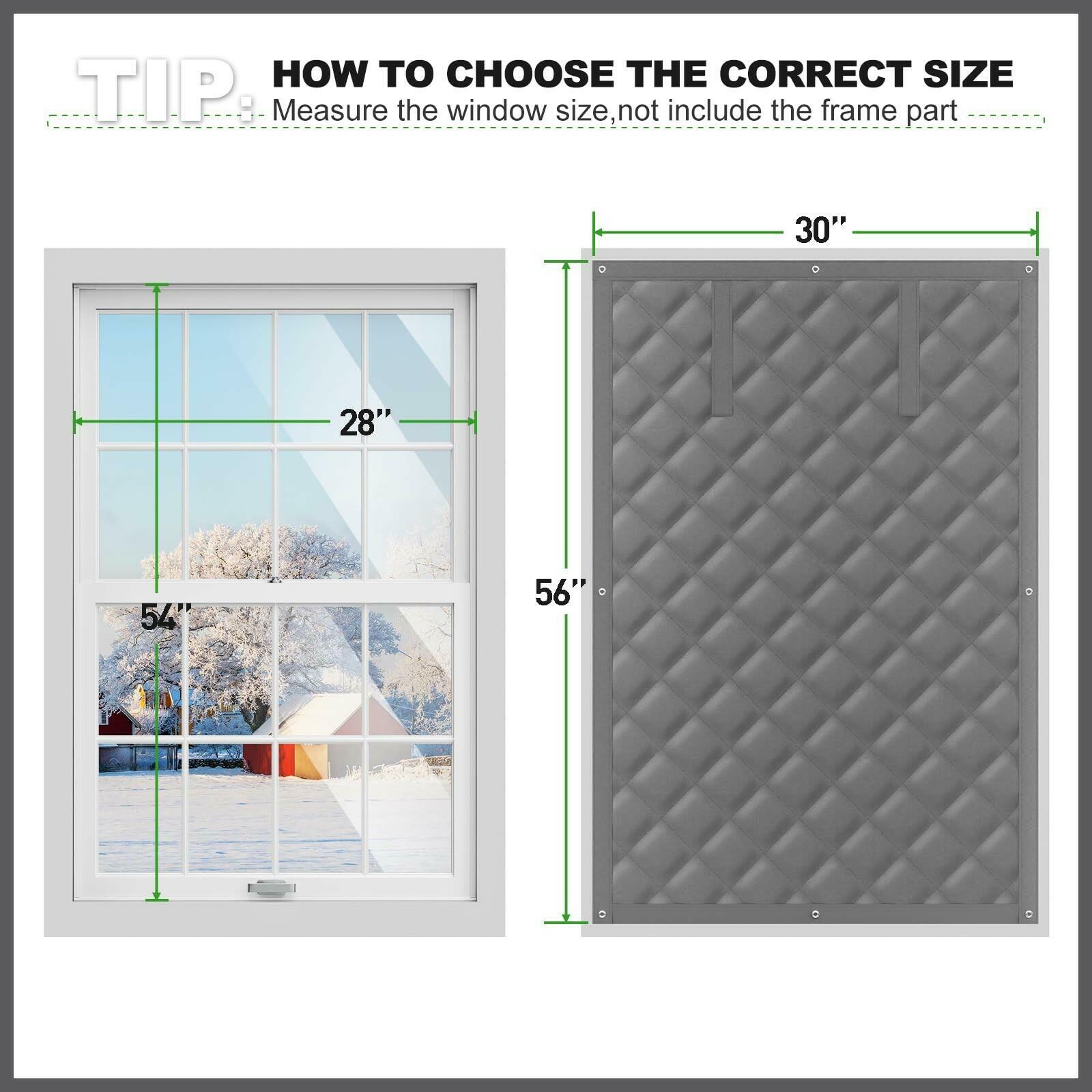 AGHITG Window Insulation Kit, Thermal Window Cover 30" x 56" for Window