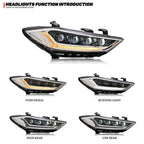 LED Headlights for Hyundai Elantra 2017 2018 Projector Front Lamps Pair Assembly