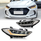 LED Headlights for Hyundai Elantra 2017 2018 Projector Front Lamps Pair Assembly