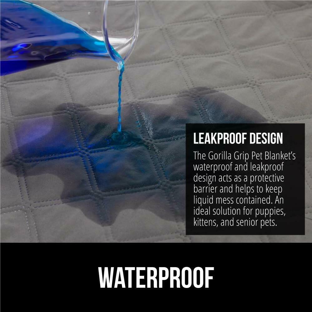 OPEN BOX - GORILLA GRIP Waterproof Couch Cover for Dogs, Gripped Slip Resistant