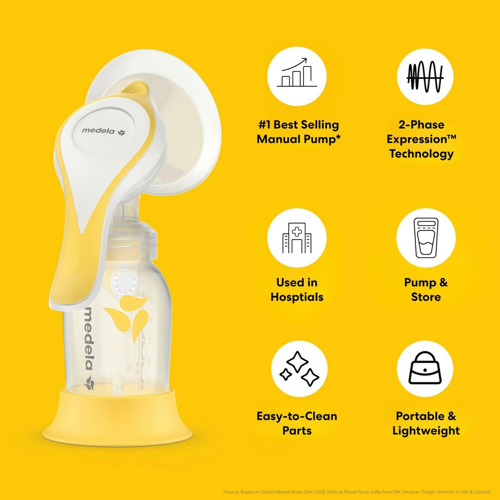 Medela Harmony Manual Breast Pump, Compact Swiss Design with PersonalFit Flex
