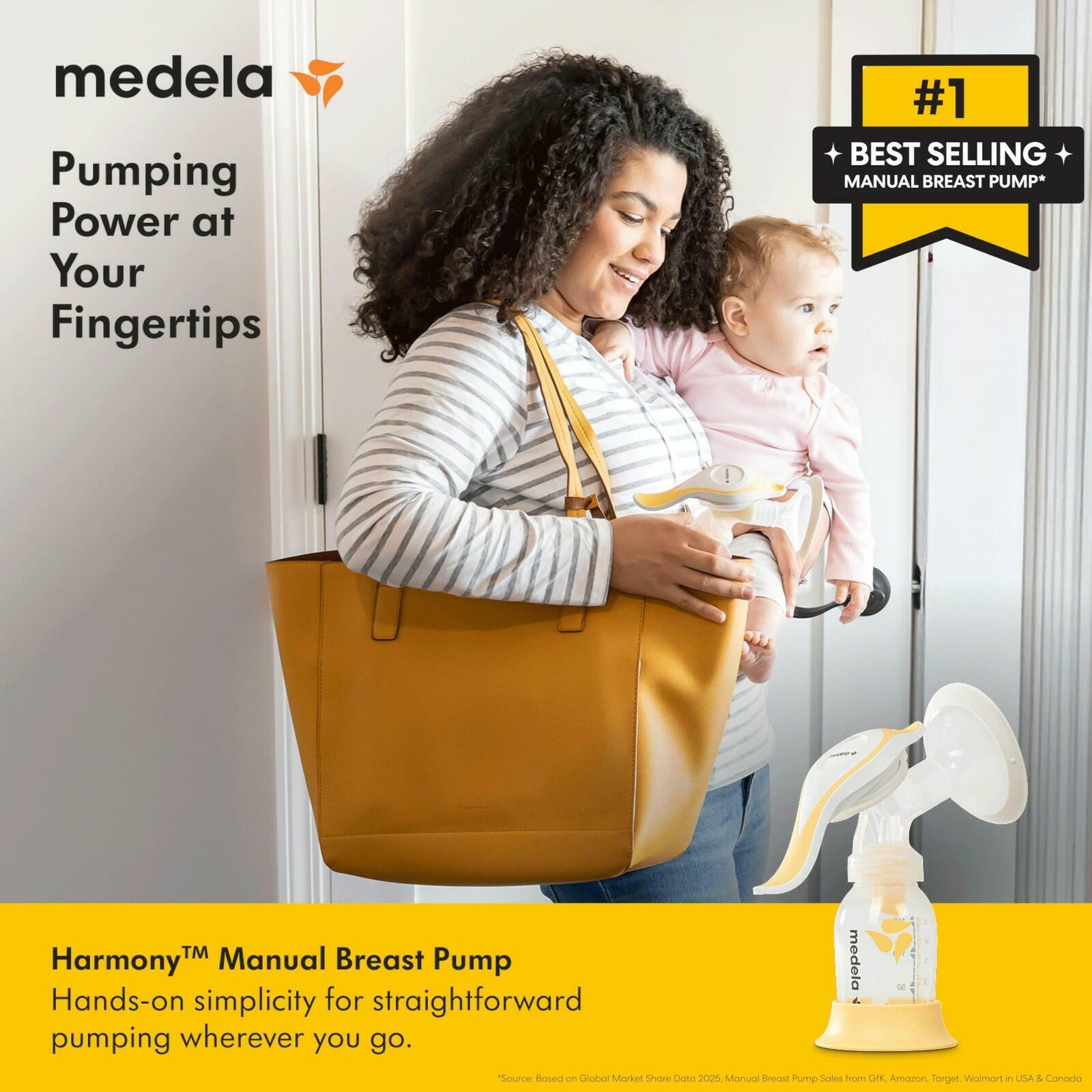 Medela Harmony Manual Breast Pump, Compact Swiss Design with PersonalFit Flex