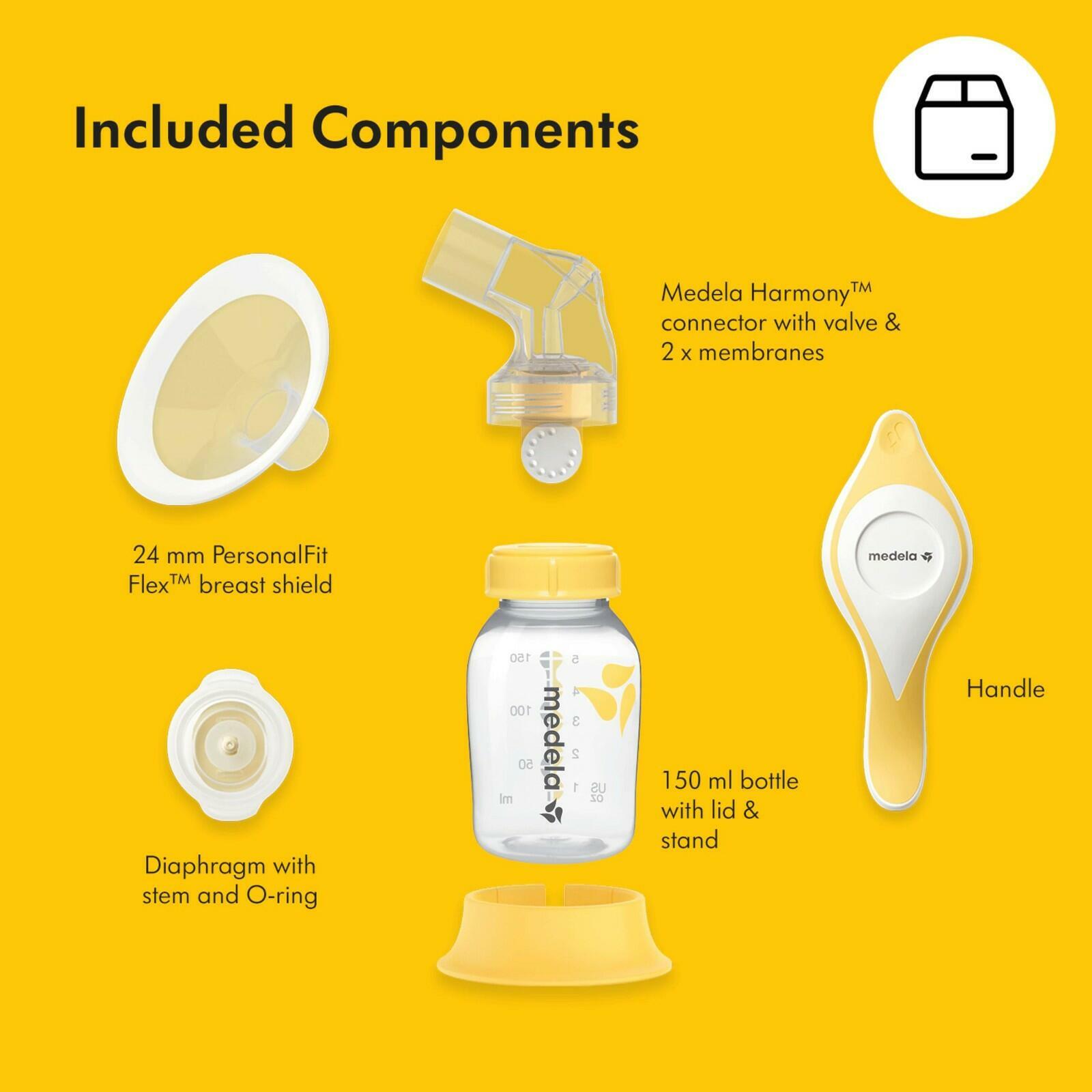 Medela Harmony Manual Breast Pump, Compact Swiss Design with PersonalFit Flex