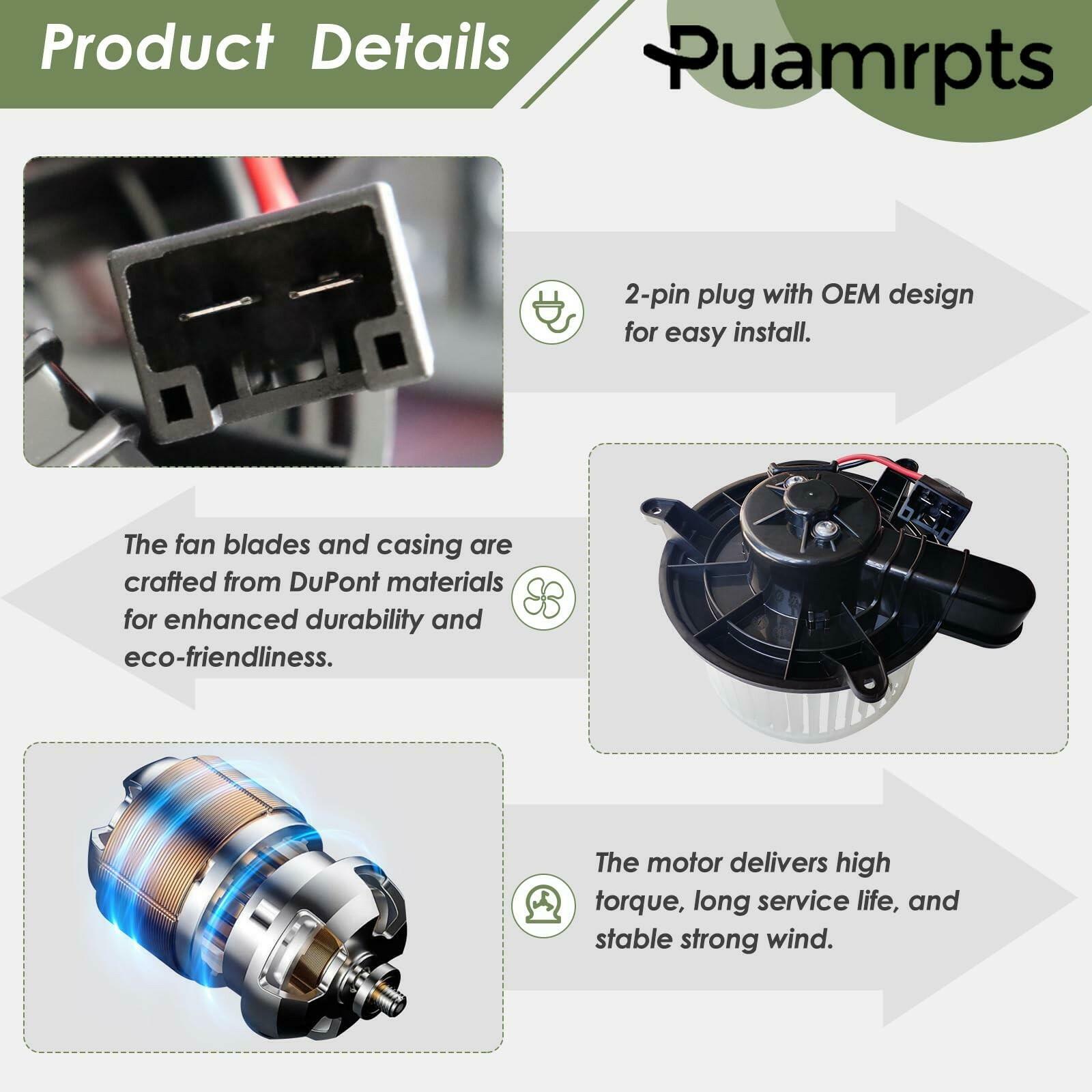 PUAMRPTS AC Heater Blower Motor Compatible with Ford F-250, F-350, F-450, F-550
