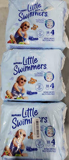 54 Count Huggies Little Swimmers Size 4 Diapers 24-34 lbs