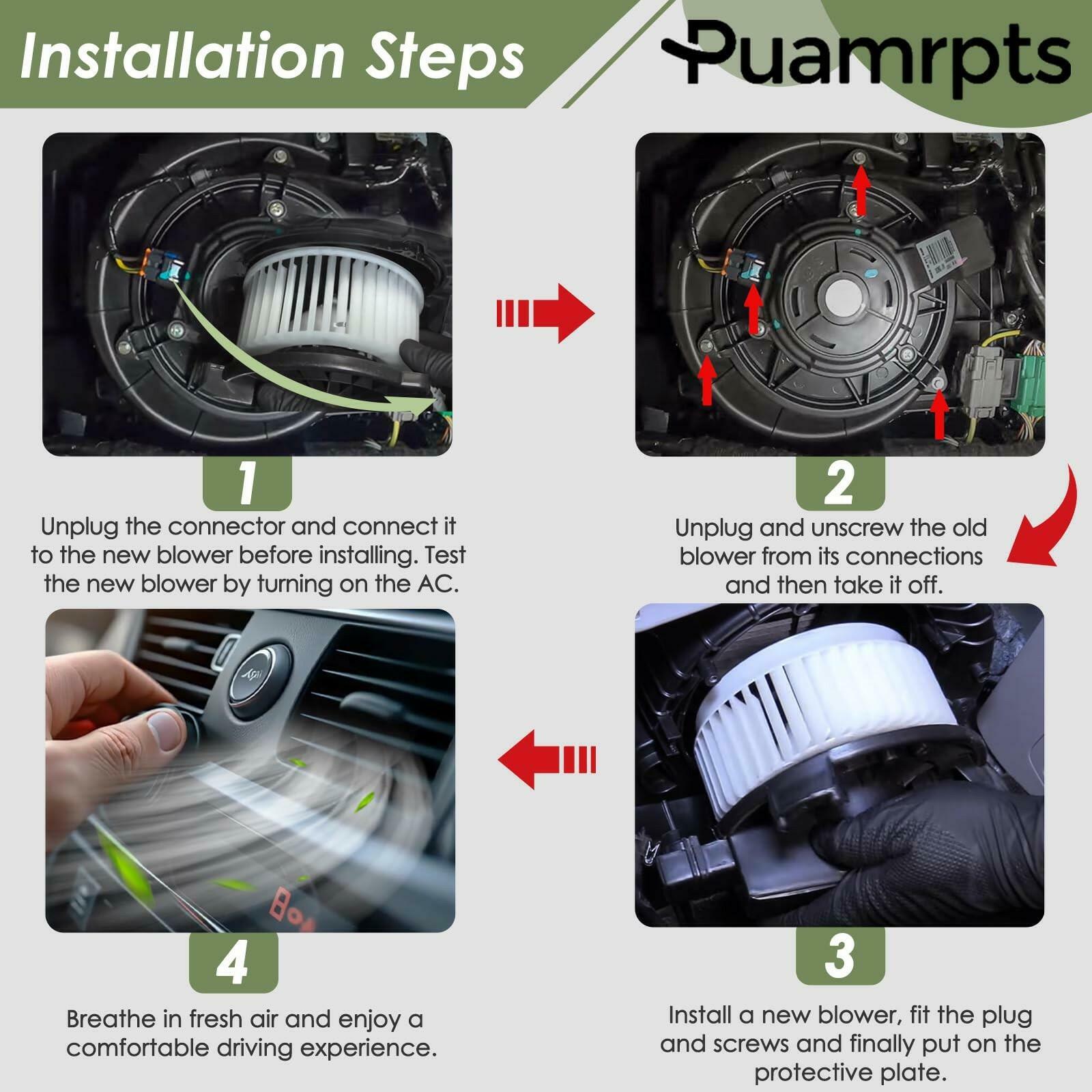 PUAMRPTS AC Heater Blower Motor Compatible with Ford F-250, F-350, F-450, F-550