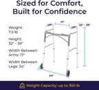 Drive Medical Deluxe Two Button Folding Walker with 5" Wheels