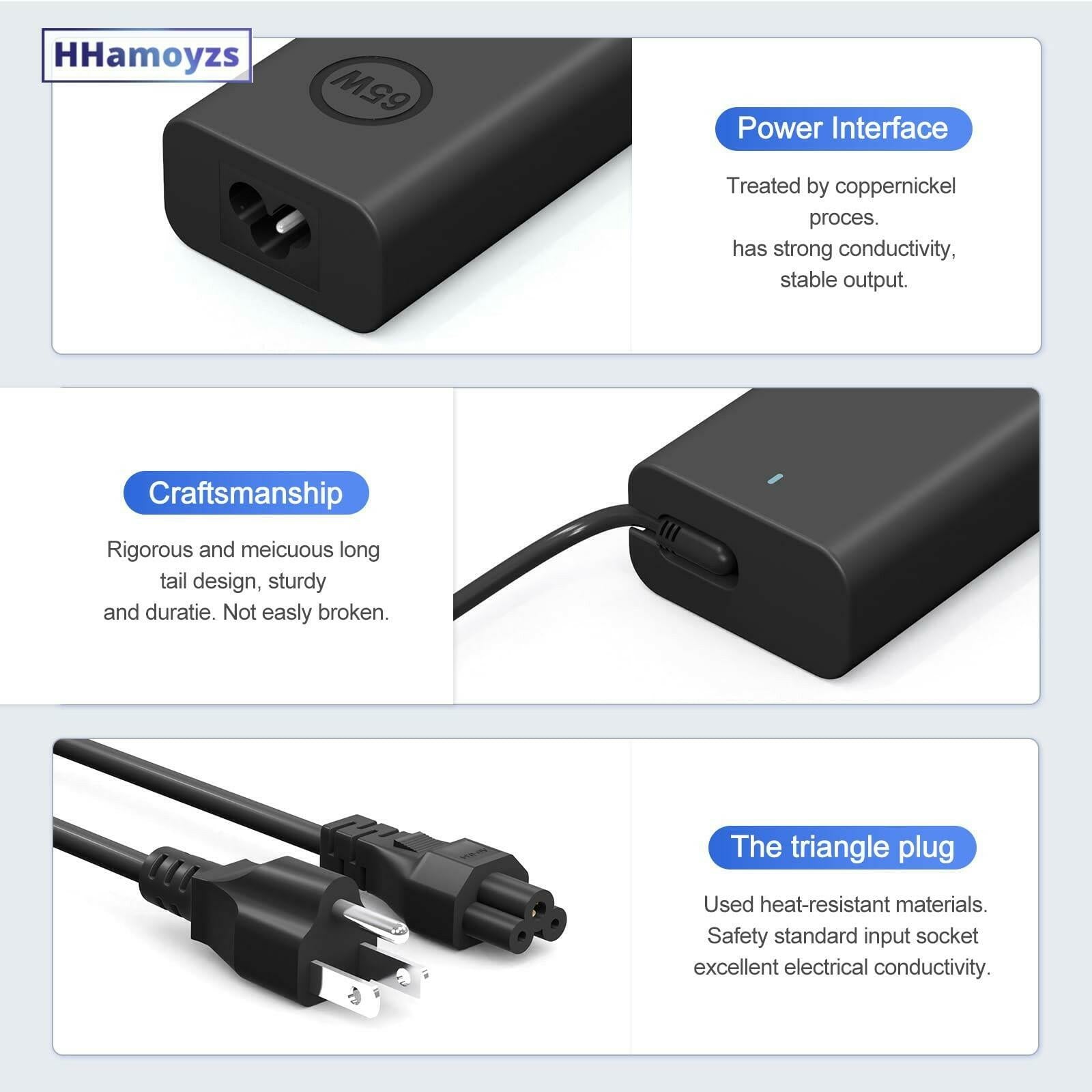 HHamoyzs 65W Laptop Charger USB C - Compatible with Dell Latitude