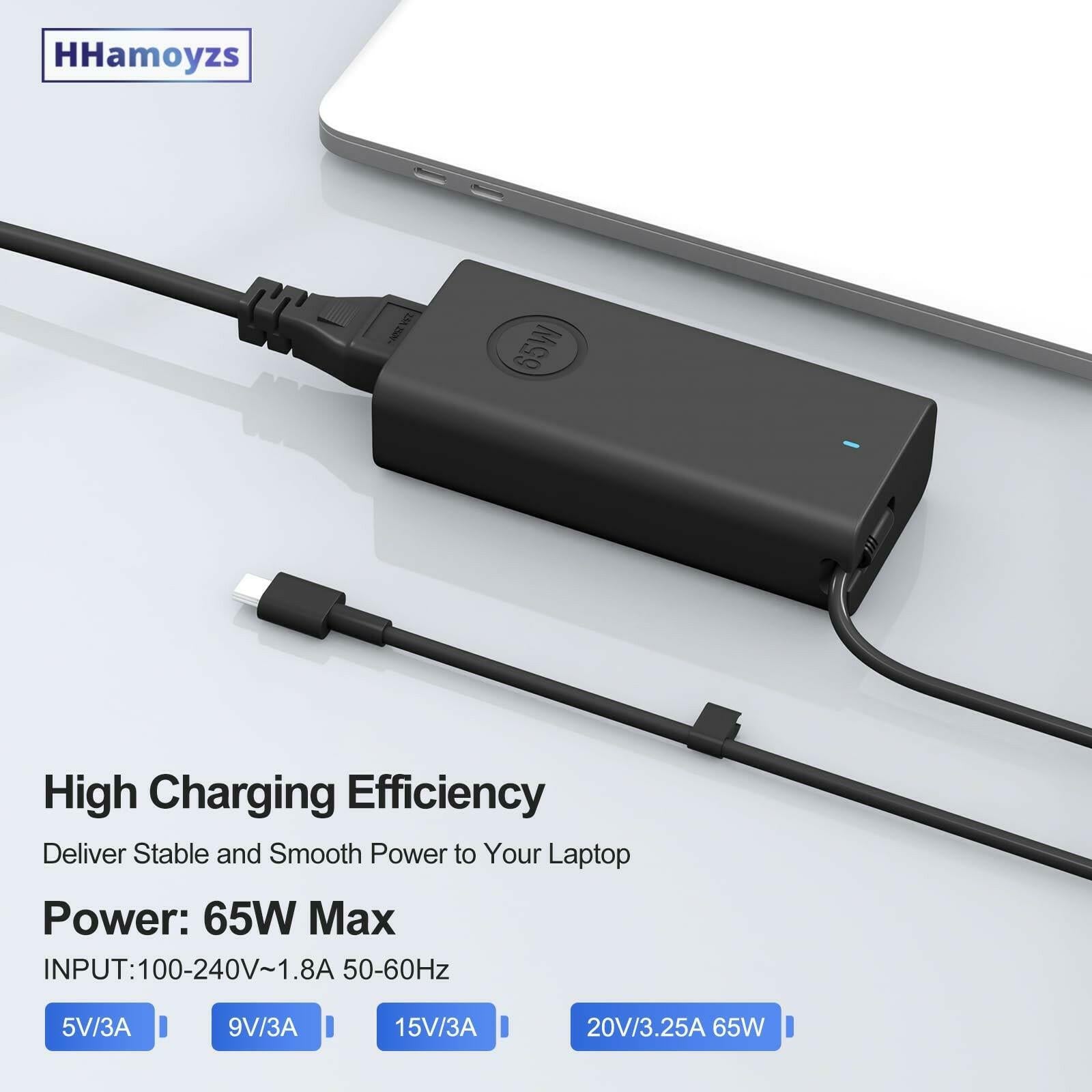 HHamoyzs 65W Laptop Charger USB C - Compatible with Dell Latitude