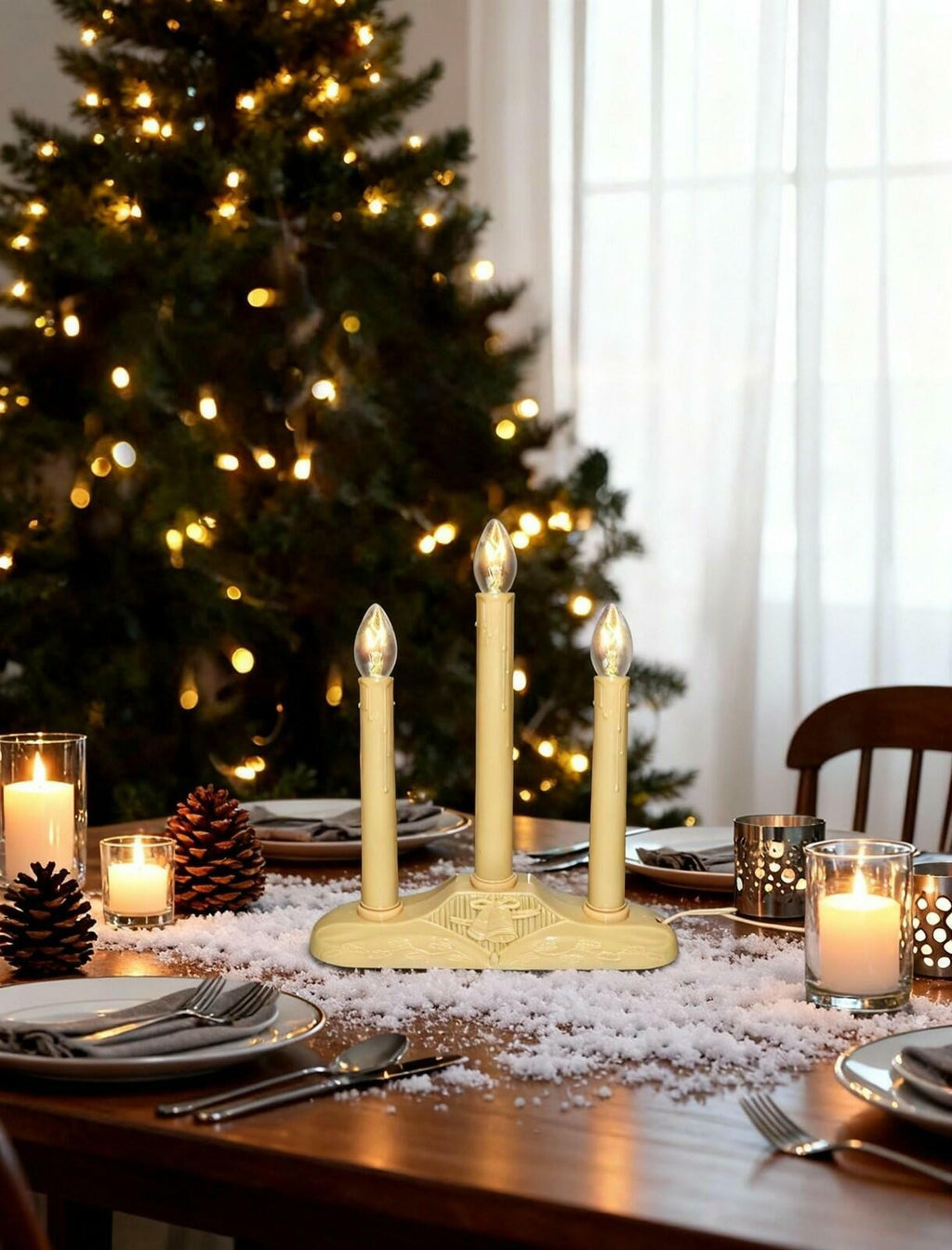 10 Count Pallerina 3 Light Christmas Window Candles, Electric Window Candles