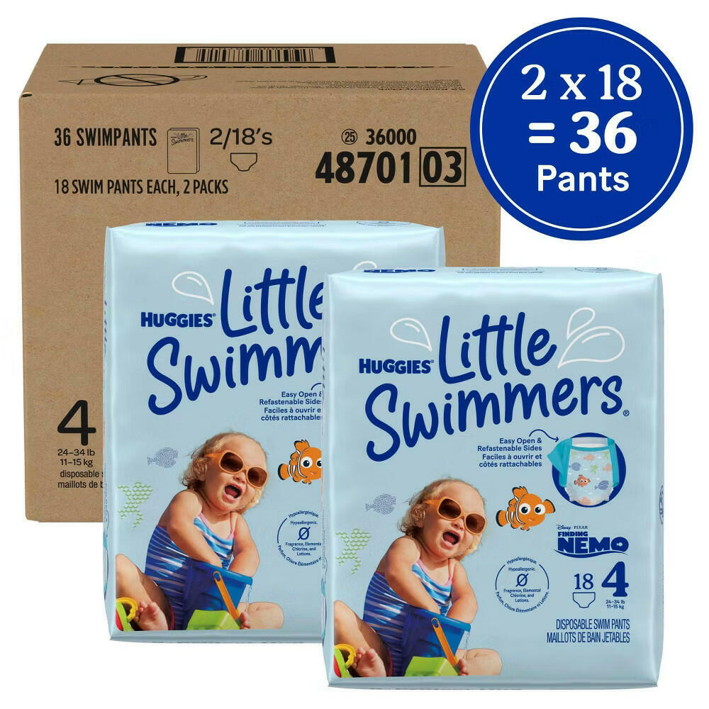 36 Count Huggies Little Swimmers Disposable Swim Diapers - Size 4 (Medium)