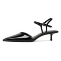 SAMMITOP Size 9 Kitten Heels Pointed Toe Ankle Strap 1.5in Black