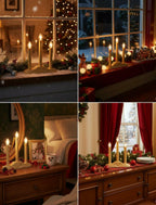 10 Count Pallerina 3 Light Christmas Window Candles, Electric Window Candles