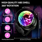 NEQUARE Disco Ball DJ Party Lights Sound Activated with Remote Control Strobe