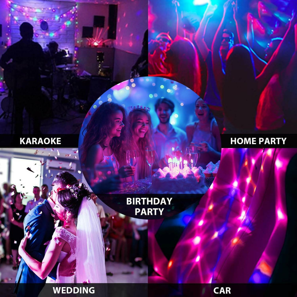 NEQUARE Disco Ball DJ Party Lights Sound Activated with Remote Control Strobe