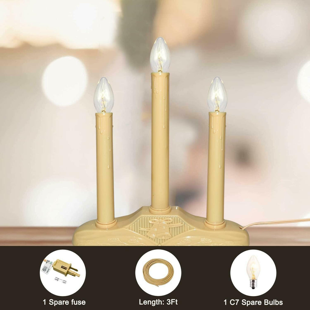 10 Count Pallerina 3 Light Christmas Window Candles, Electric Window Candles