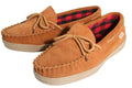 PEDOQU Size 7 Men’s moccasin slippers with tie genuine leather upper memory foam