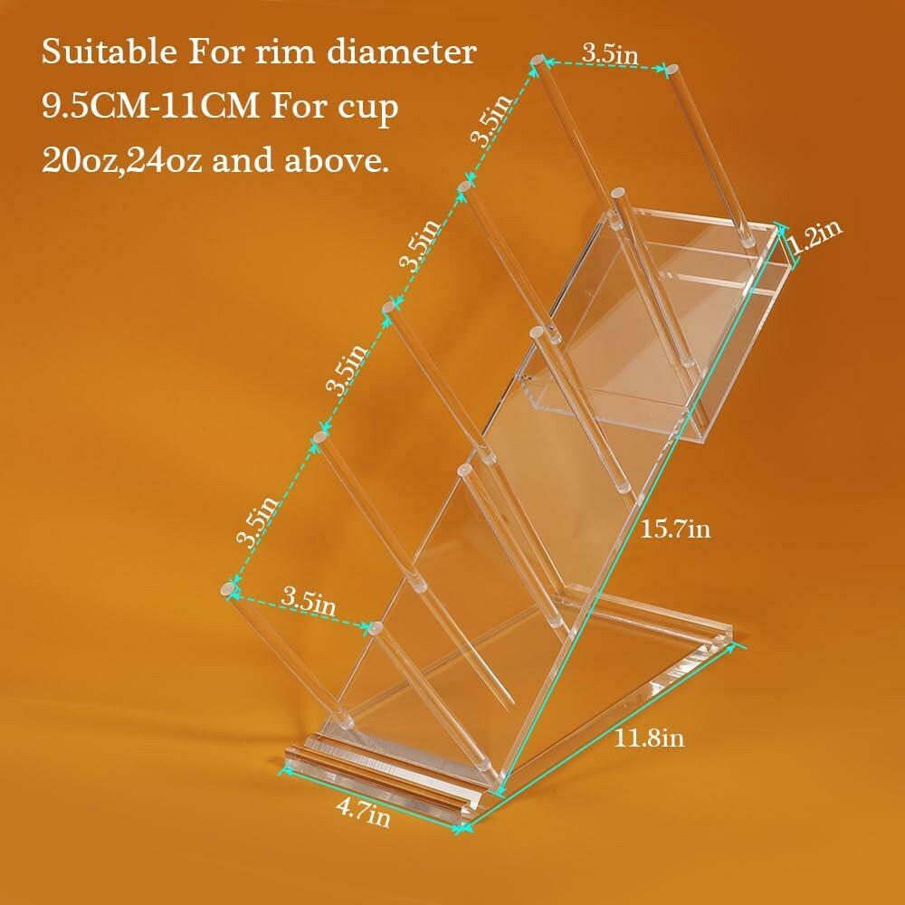 PAMISO Disposable Cups Holder, Large Acrylic Coffee Bar Organizer for 20oz,