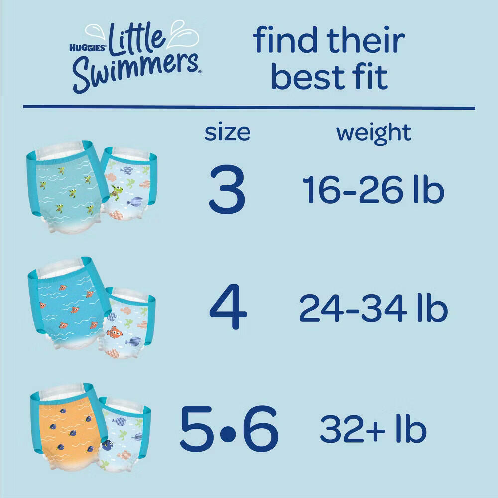 36 Count Huggies Little Swimmers Disposable Swim Diapers - Size 4 (Medium)