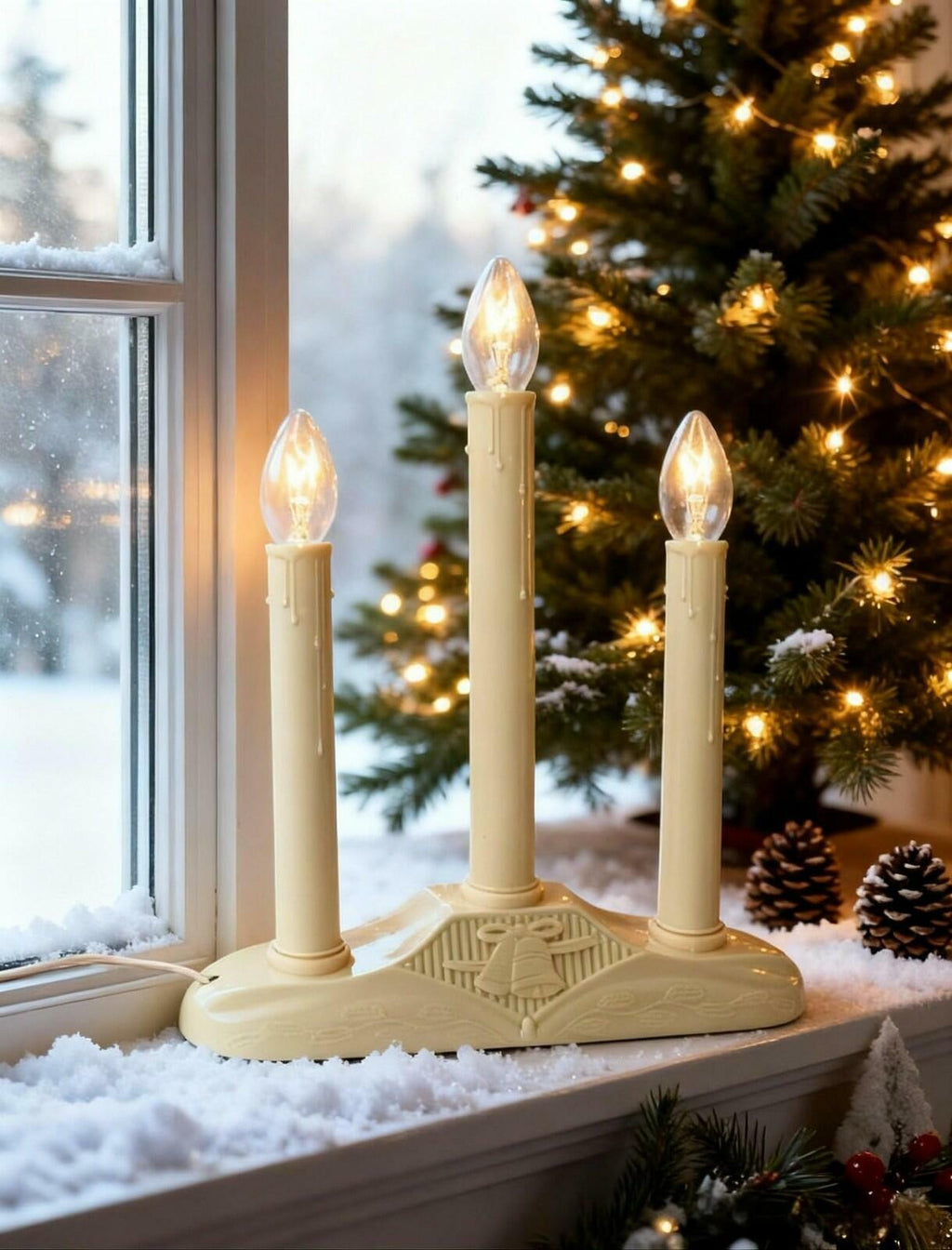 10 Count Pallerina 3 Light Christmas Window Candles, Electric Window Candles