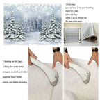Winter Forest Photography Backdrop Glitter Snowy Pine Tree Scene Background